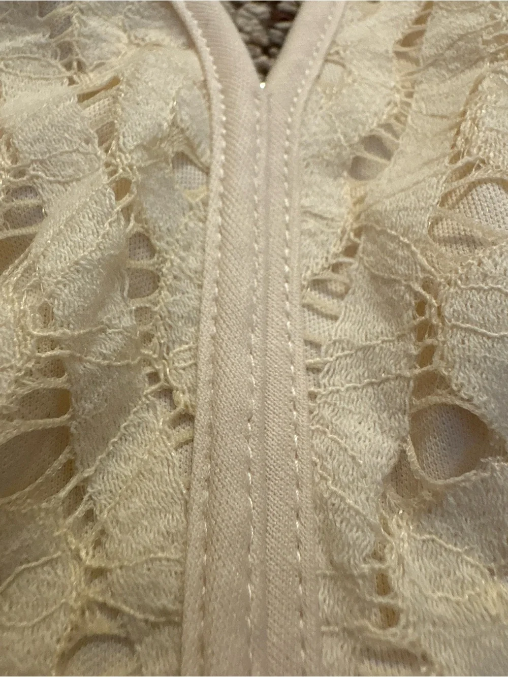Charlotte Russe Ivory Lace Romper | Boho Bridal Fairycore Open Back Size Small - Picture 5 of 6